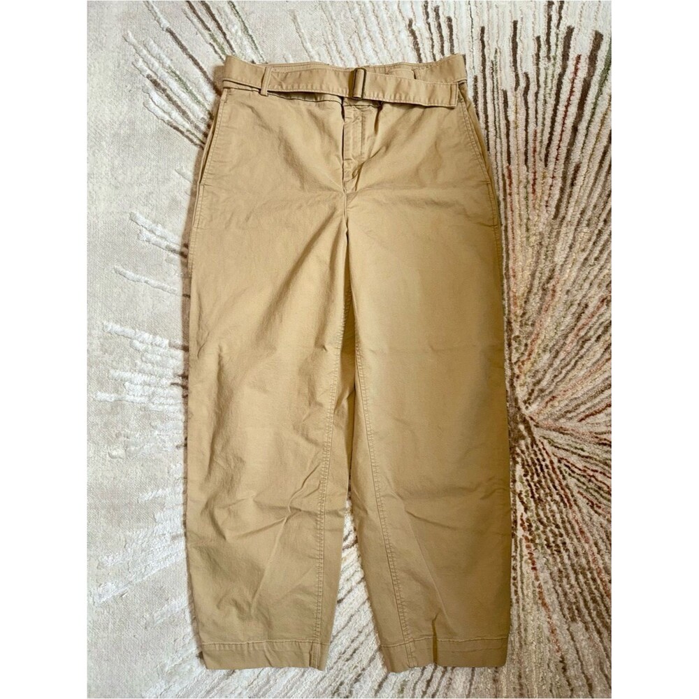 Banana Republic Womens Chino Pants 14 Khaki Slim Straight Organic Cotton - Picture 3 of 12